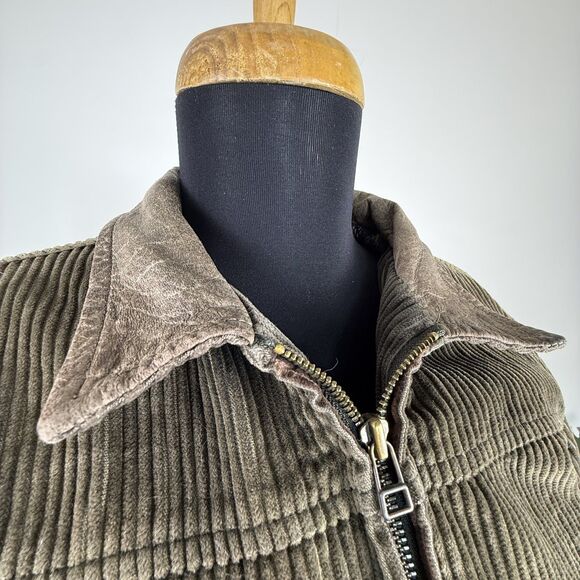GAP Kids Vintage Wide-Wale Corduroy Bomber Jacket with Leather Collar - Picture 2 of 14